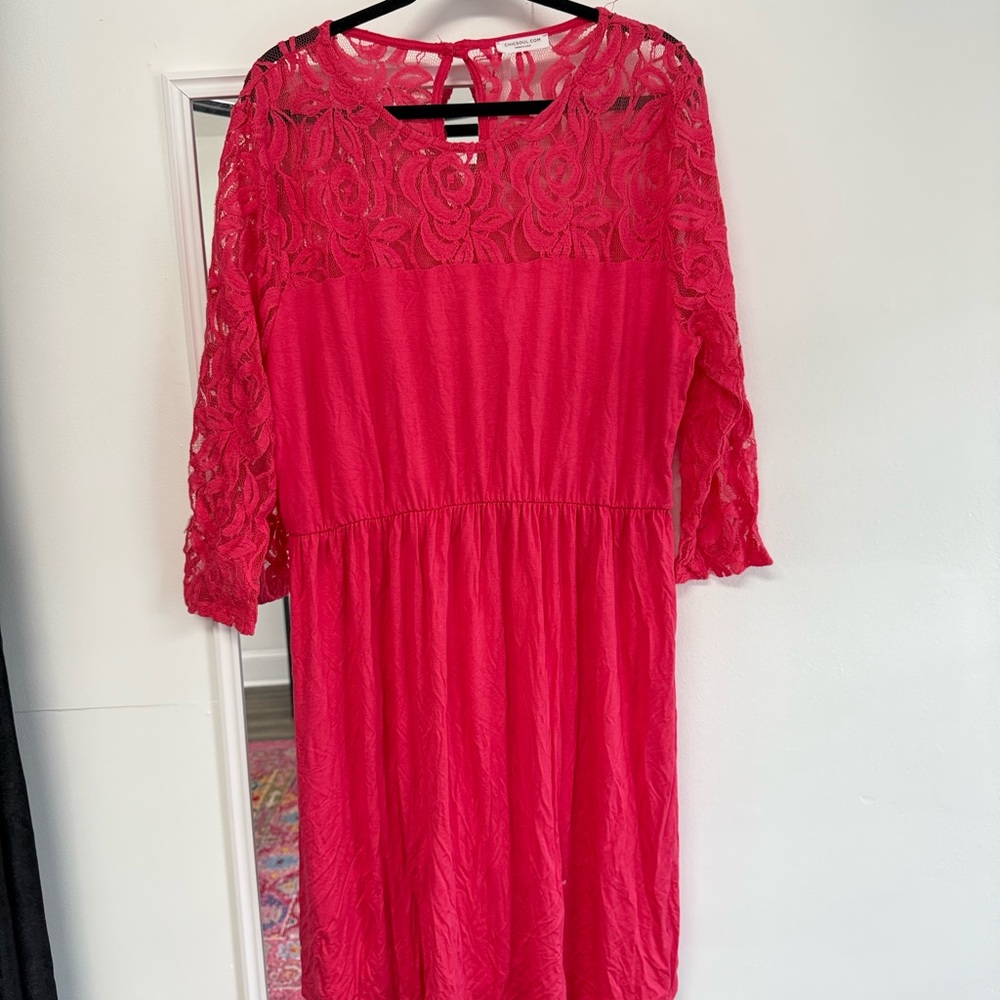 Elegant pink Lace Dress
